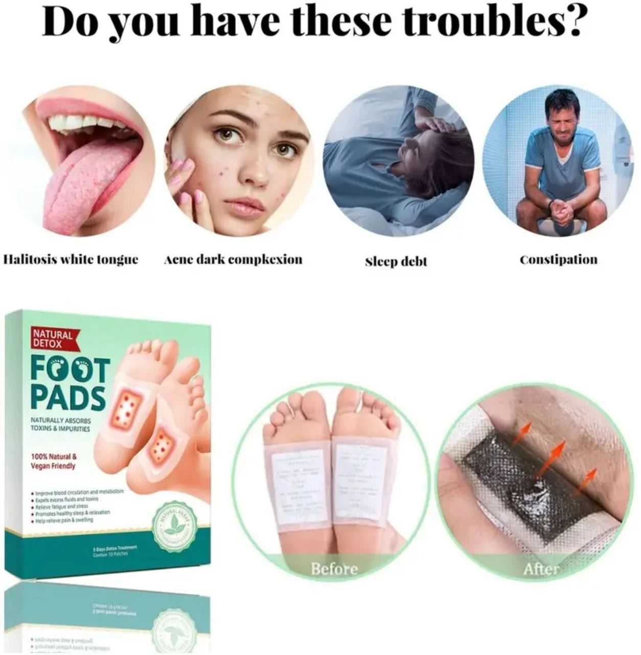 Herbal And Gentle Ingredient Detox Foot Pads