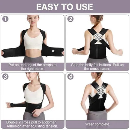 Back Brace Posture Corrector for Men and Women, Adjustable Back Posture Belt Invisible